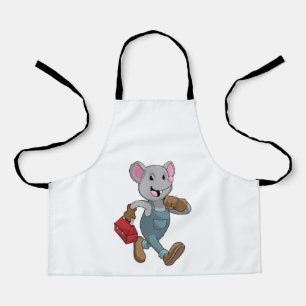 Mouse as Handyman with Toolbox Apron