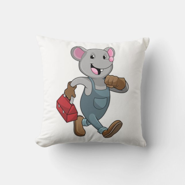 Mouse as Handyman with Toolbox Cushion (Front)