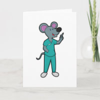Mouse as Nurse at Vaccination with Syringe