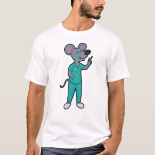 Mouse as Nurse at Vaccination with Syringe T-Shirt