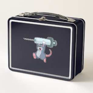 Mouse as Nurse with Syringe.PNG Metal Lunch Box