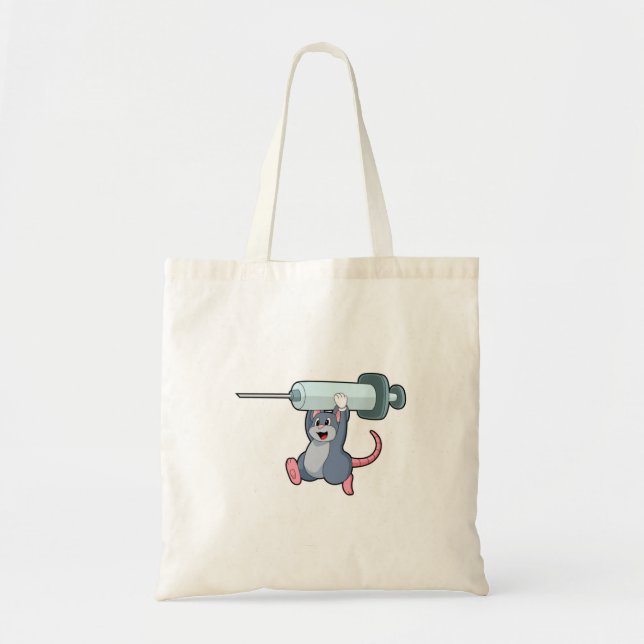 Mouse as Nurse with Syringe.PNG Tote Bag (Front)