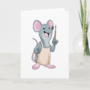 Mouse as Painter with Paint brush Card