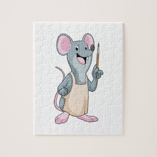 Mouse as Painter with Paint brush Jigsaw Puzzle (Vertical)