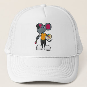 Mouse as Painter with Paint & Brush Trucker Hat