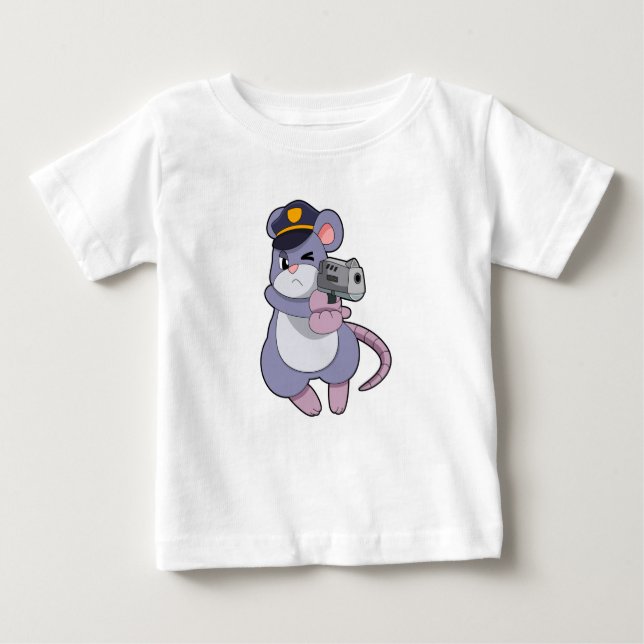Mouse as Police officer with Police hat Baby T-Shirt (Front)