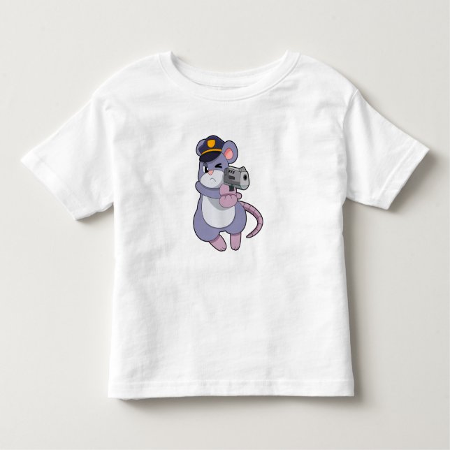 Mouse as Police officer with Police hat Toddler T-Shirt (Front)