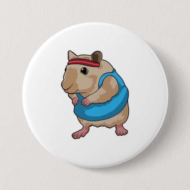 Mouse as Runner with Headband 7.5 Cm Round Badge (Front)