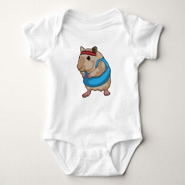 Mouse as Runner with Headband Baby Bodysuit (Front)