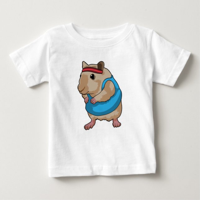 Mouse as Runner with Headband Baby T-Shirt (Front)