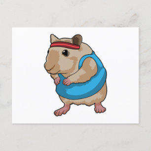 Mouse as Runner with Headband Postcard