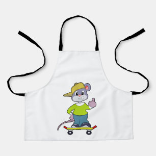 Mouse as Skater with Skateboard Apron