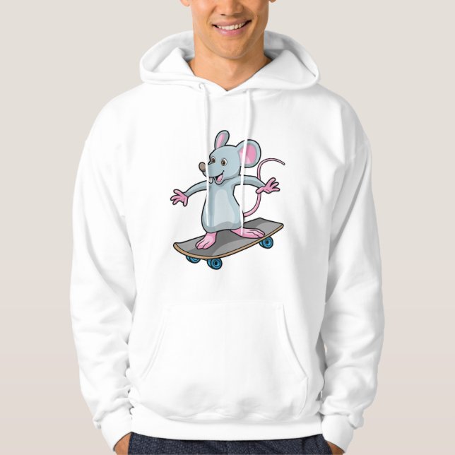Mouse as Skater with Skateboard Hoodie (Front)