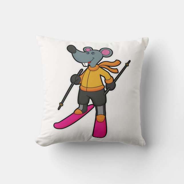Mouse as Skier with Ski Cushion (Front)