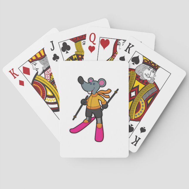 Mouse as Skier with Ski Playing Cards (Back)
