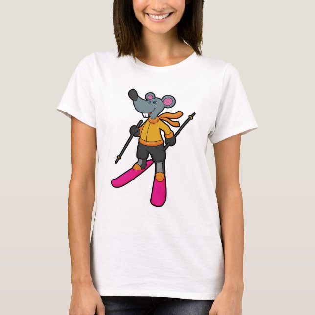 Mouse as Skier with Ski T-Shirt (Front)