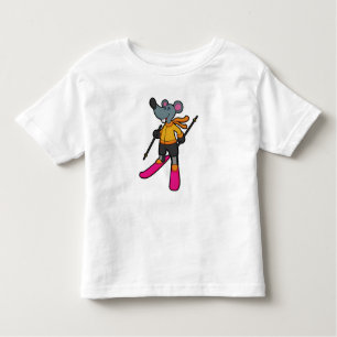 Mouse as Skier with Ski Toddler T-Shirt