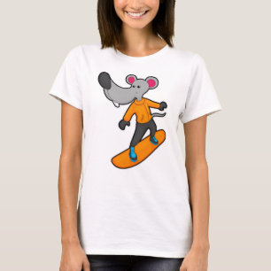 Mouse as Snowboarder with Snowboard T-Shirt