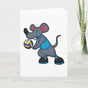 Mouse as Volleyball player with Volleyball Card