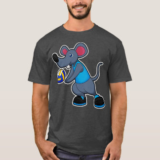Mouse as Volleyball player with Volleyball T-Shirt