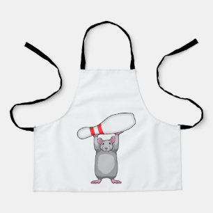 Mouse at Bowling with Bowling pin Apron