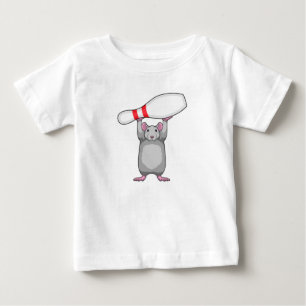 Mouse at Bowling with Bowling pin Baby T-Shirt