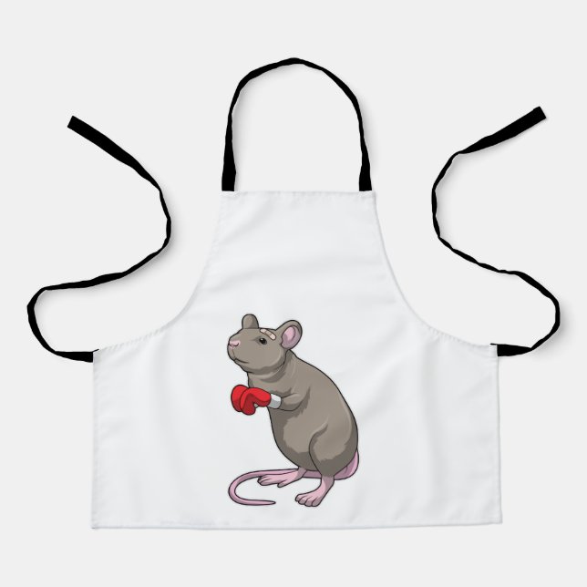 Mouse at Boxing with Boxing gloves Apron (Front)