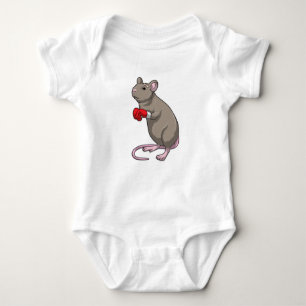 Mouse at Boxing with Boxing gloves Baby Bodysuit