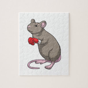 Mouse at Boxing with Boxing gloves Jigsaw Puzzle