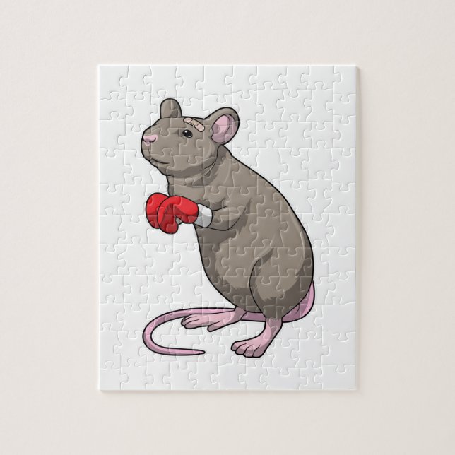 Mouse at Boxing with Boxing gloves Jigsaw Puzzle (Vertical)