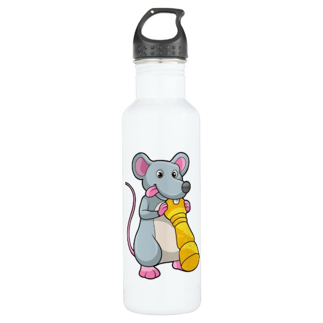 Mouse at Chess with Chess piece Pawn 710 Ml Water Bottle (Front)