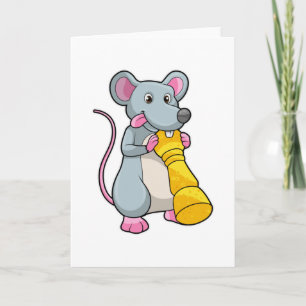 Mouse at Chess with Chess piece Pawn Card