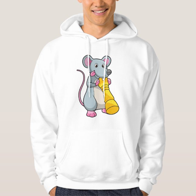 Mouse at Chess with Chess piece Pawn Hoodie (Front)