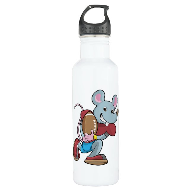 Mouse at Football with Equipment 710 Ml Water Bottle (Front)