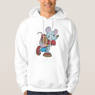 Mouse at Football with Equipment Hoodie