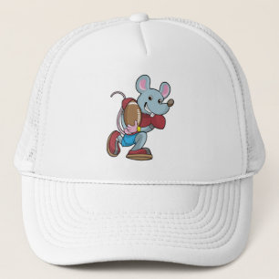 Mouse at Football with Equipment Trucker Hat