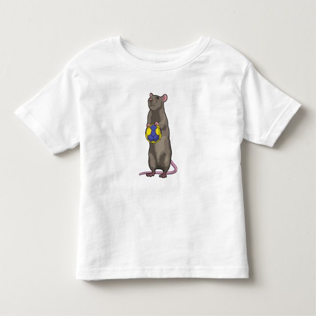 Mouse at Handball Sports Toddler T-Shirt (Front)