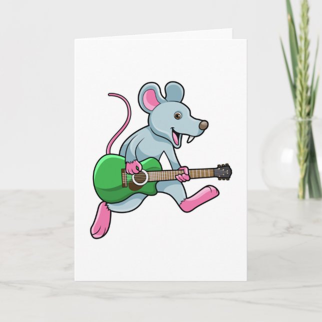 Mouse at Music with Guitar Card (Front)