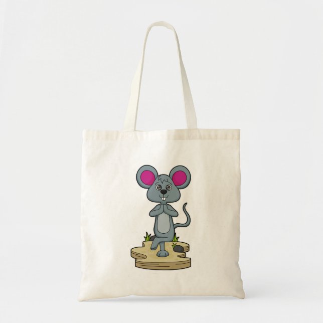 Mouse at Yoga Fitness Tote Bag (Front)