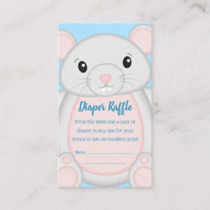 Mouse Baby Shower Blue Enclosure Card