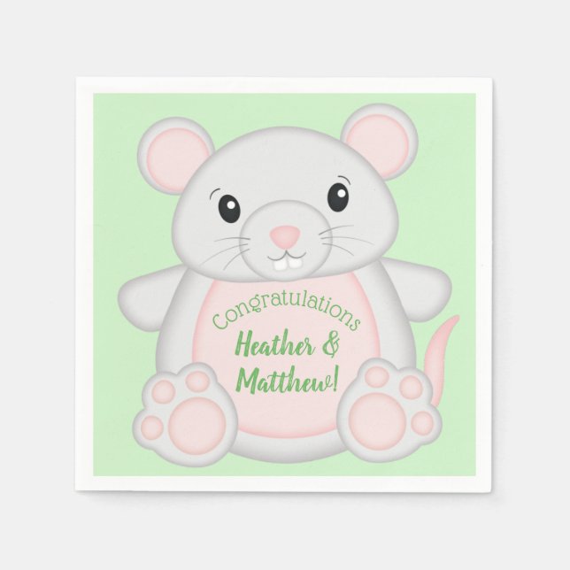 Mouse Baby Shower Napkin (Front)