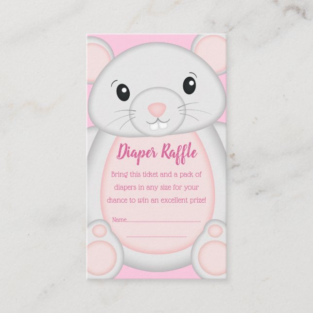 Mouse Baby Shower Pink Enclosure Card (Front)