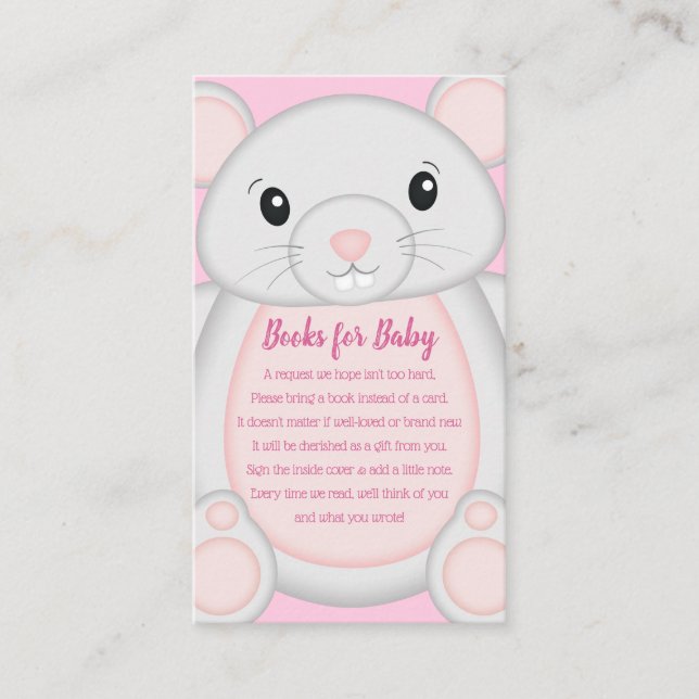Mouse Baby Shower Pink Enclosure Card (Front)
