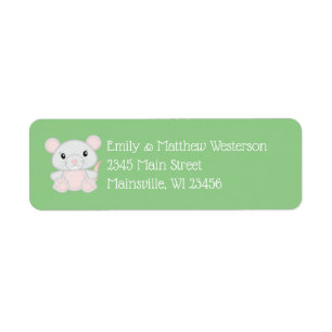 Mouse Baby Shower Return Address Label