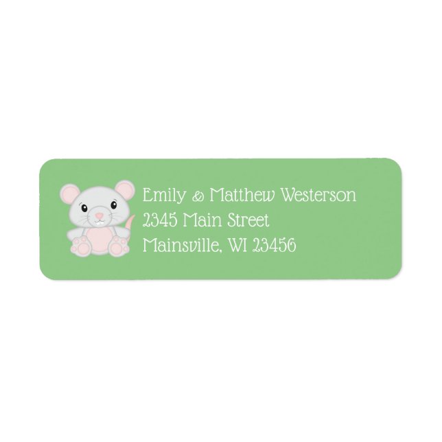 Mouse Baby Shower Return Address Label (Front)