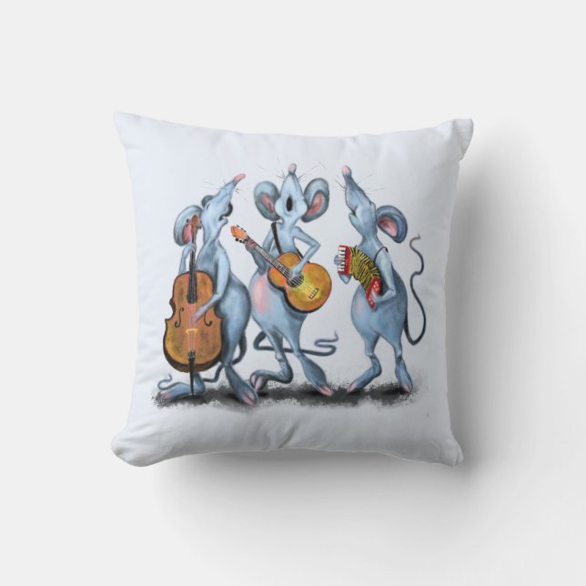 Mouse Band Blue Pillow Fun (Front)