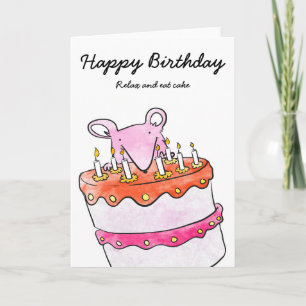Mouse birthday cake card