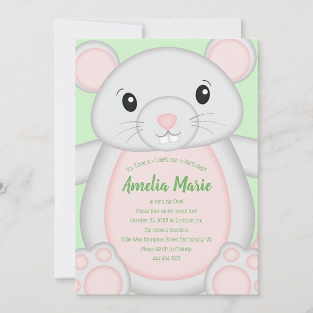 Mouse Birthday Party Invitation (Front)