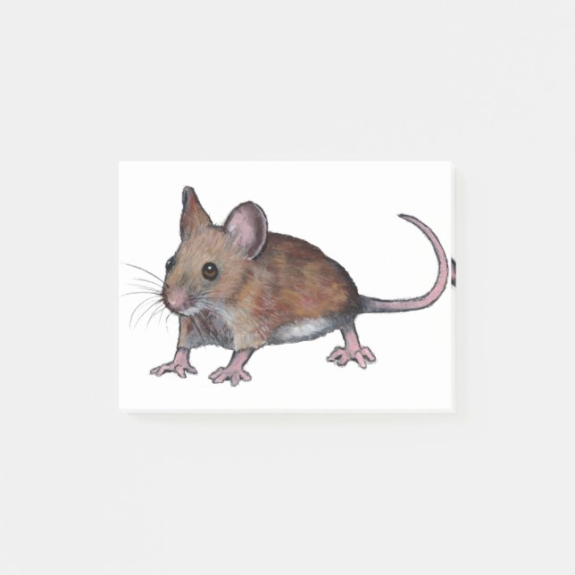MOUSE, Brown Field Mouse Illustration Post-it Notes (Front)