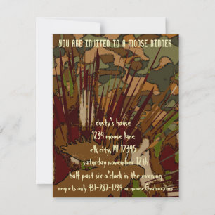 Mouse Camouflage Dinner Invitations